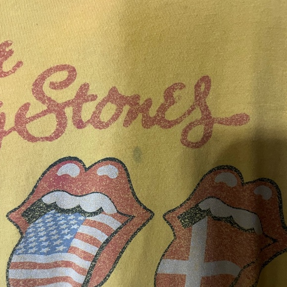 The Rolling Stones yellow flags graphic tee America eagle tongue tshirt - Picture 5 of 5